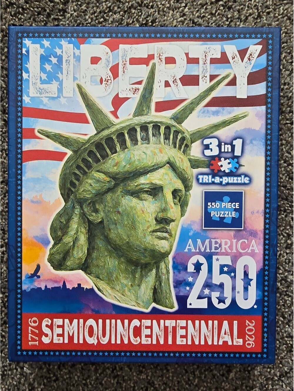 Liberty America 250 Semiquincentennial 3-in-1 Tri-a-Puzzle 550 Pieces